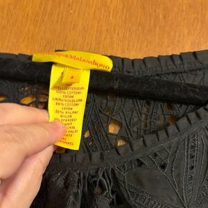 Catherine Malandrino Black Crochet Detail Top